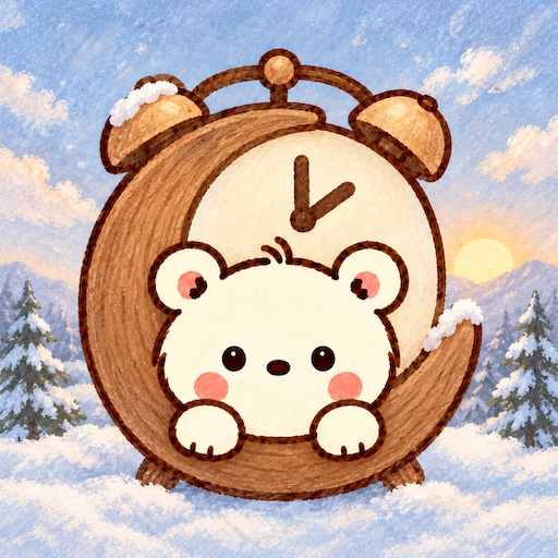 알라뭉: 함께 일어나는 알람 곰 캐릭터 로고